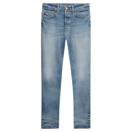 Ecliporia Light Blue Slim Straight Denim Jeans for Modern Everyday Casual Style